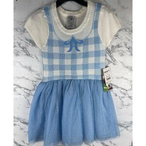 The Wizard Of Oz Dorothy Cosplay Dress 5T White & Blue Acrylic/Polyester